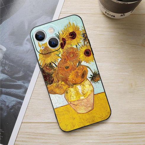 Compatible with iphone 13 Mini Phone Case 5.4 Inch,Yellow Sunflower by Van Gogh Art Aesthetic Phone Case, Slim Shockproof Protctive Antishock Cove...