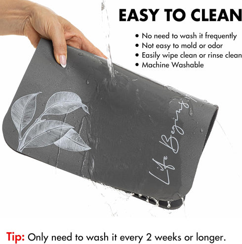 LULY Coffee Mat Absorbent and Quick Dry Mat 15.75x11.81 inch for Countertop – Non-Slip Rubber Backed Coffee Bar Mat – Modern Coffee Art – Highly A...