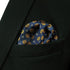 S&W SHLAX&WING Classic Handkerchief for Men Blue Orange Flower Pocket Square 12.6"...