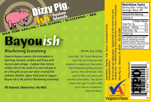 Dizzy Pig Barbecue Company ish Fusion Bayou-ish Blackening Seasoning (8oz Shaker)...