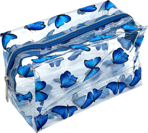 Cute makeup bag, transparent portable makeup bag, waterproof toiletries storage bag, large capacity pen bag (butterfly)......