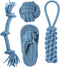 Pet Rope Toy, Dogs Aggressive Chewers Rope Toy for Small to Large Dogs, Puppy Teething Chew Pull Toy, Denim + Cotton, Tug of War Toys for Dogs (4 ...