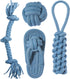 Pet Rope Toy, Dogs Aggressive Chewers Rope Toy for Small to Large Dogs, Puppy Teething Chew Pull Toy, Denim + Cotton, Tug of War Toys for Dogs (4 ...