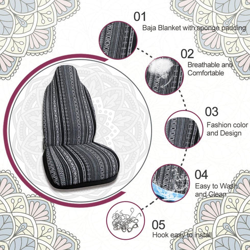 uxcell Universal Black Bucket Seat Cover Protector Pad for Auto Car SUV...