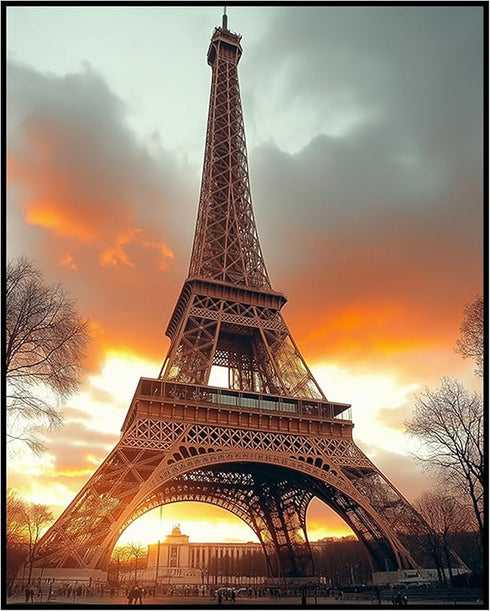 Posterizer 1 pcs-Eiffel tower inspired sunset glow photo 1-Landscape & Nature Art-Photography Art-Decor for Home & Office- unframed wall art...