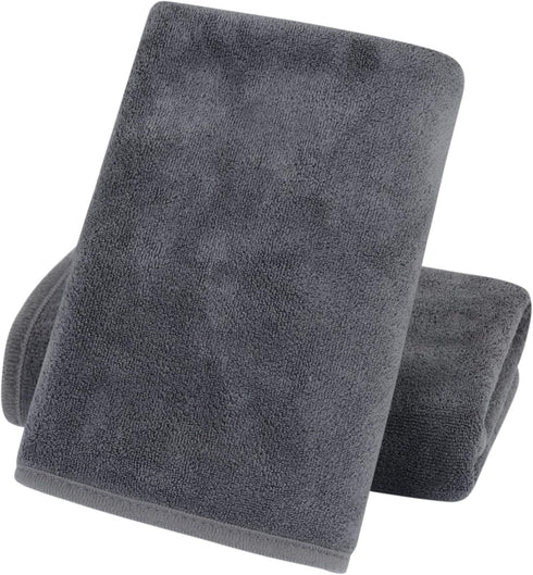 KinHwa Microfiber Hand Towels for Bathroom Soft and Absorbent Face Towels for Bath, Spa, Gym 16inch x 30inch 2 Pack Gray...