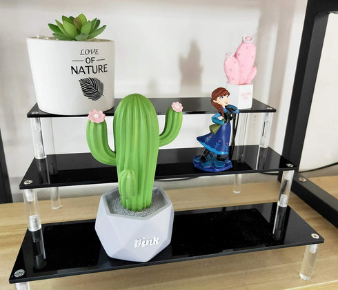 ihomecooker 3 Tier Black Acrylic Display Riser Cupcake Stand Display Shelf for Decoration, Collection, Makeup...