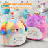 Easfan 12'' Original Rainbow Birthday Dog Plush Pillow Soft Puppy Plush Toy Cute Dog Stuffed Animal Birthday Gifts for Kids Toddlers...