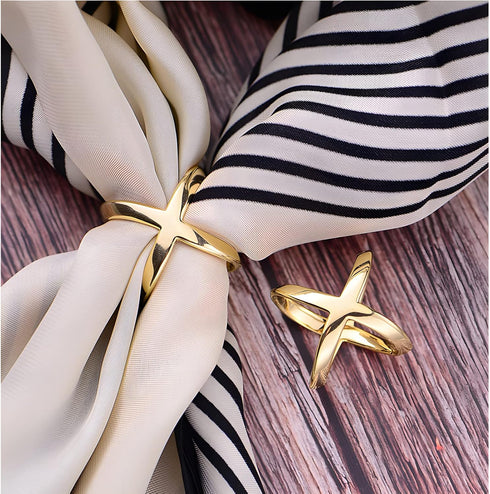 Scarf Ring - Scarf ring clip, Scarf Clip Ring Scarves Buckle Holder,scarf rings and slides for scarves, X-shaped Scarf Ring Buckle,Scarf clip for ...