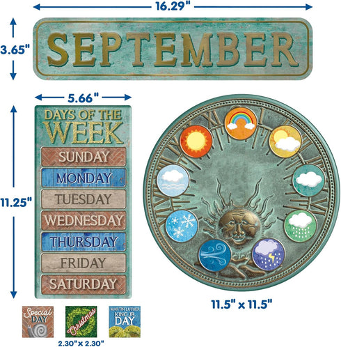 Eureka Curiosity Garden Classroom Calendar Bulletin Board Set for Teachers, 97 Pieces...