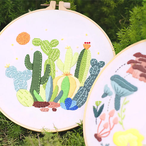 Basic Embroidery Stitch Kit: Perfect for Beginners with 28 Different Stitches and a Mushroom Embroidery Set......