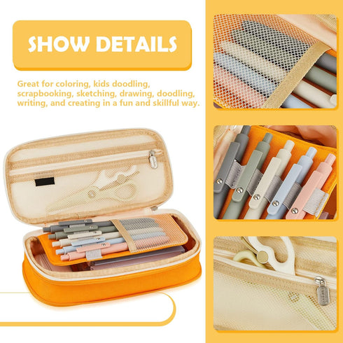 Henoyso 18 Pcs Aesthetic Bible Study Supplies Include Big Capacity Pen Bag with Zipper 12 Pcs Chisel Tip Bible Highlighters 5 Pcs Quick Dry Retrac...
