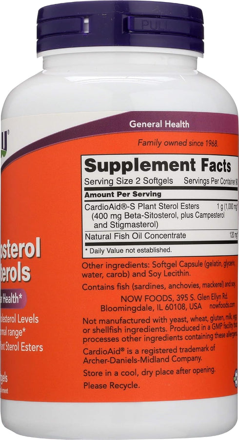 NOW FOODS SPO Beta-Sitosterol Plant Sterols with Fish Oil, 180 Count...