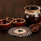 VHC Brands Colonial Star Trivet Hot Pad for Pots Pans, Tan Black Red, Jute Blend, Round Circle, 8 Inches...