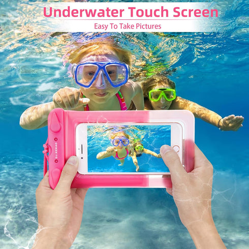 3 Pack Waterproof Float Phone Pouch with Neck Trap and Armband, Waterproof Phone case, Dry Bag Outdoor Beach Bag for iPhone, Samsung Galaxy, and O...