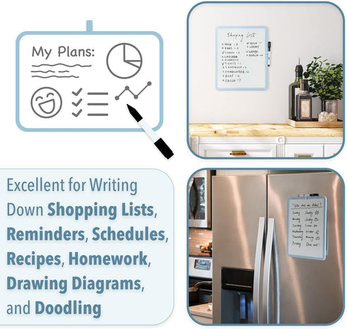 Mr. Pen- Dry Erase Board, 14” x 11” with a Black Dry Erase Marker, Blue Frame, Small White Board for Kids, Students, Small Dry Erase Board, Mini W...