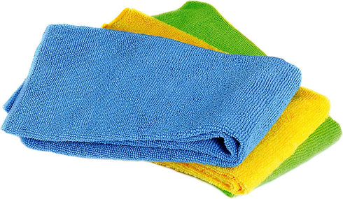Norpro 15.75 by 15.75 Inch Microfiber Cloth, Set of 3, 15.75 inches x 15.75 inches, blue, yellow and green...