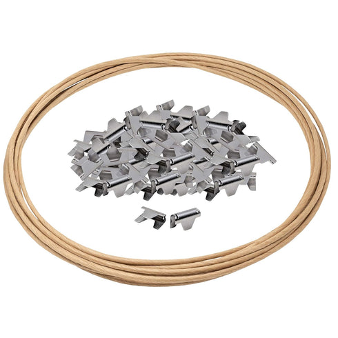 House2Home Upholstery Stay Wire for Sofa Furniture Springs, 40ft with 80 Clips, 16 Gauge Paper Wrapped Wire, Includes Instructions...