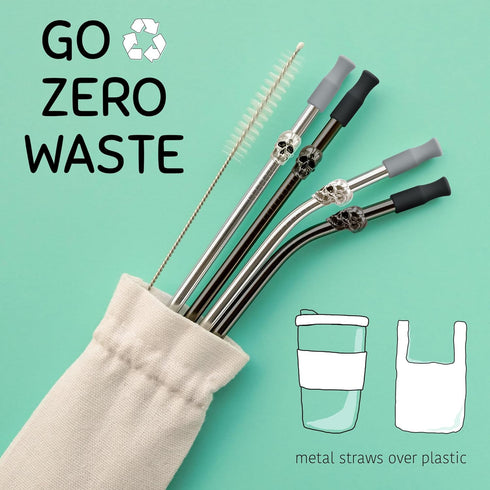Homestia Stainless Steel Straw, 10.5'' Food Grade Reusable Metal Drinking Straws with 1 Cleaning Brush and Carry Pouch for Smoothie, Milkshake, Co...