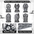 6-Piece Halloween Tombstone Yard Signs with Stakes - Large Eerie Graveyard Design, Spooky Skulls and RIP Messages for Haunted House, Outdoor Garde...