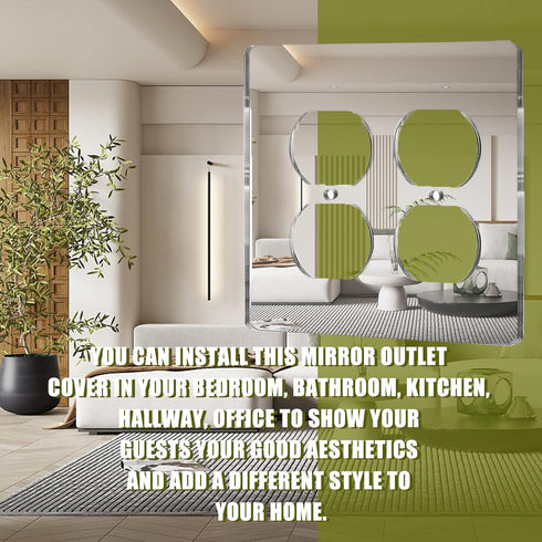 1 Pcs Mirror Outlet Covers Durable Light Switch Plates Acrylic Mirrored Double Gang Wall Plate Decorative Wall Outlet Cover Wall Plates For Electr...