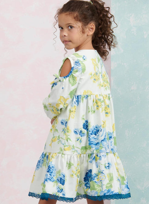 Simplicity Easy to Make Children's and Girls' Relaxed Fit Tiered Dress Sewing Pattern Packet, Design Code S9933, Sizes 7-8-10-12-14, Multicolor...