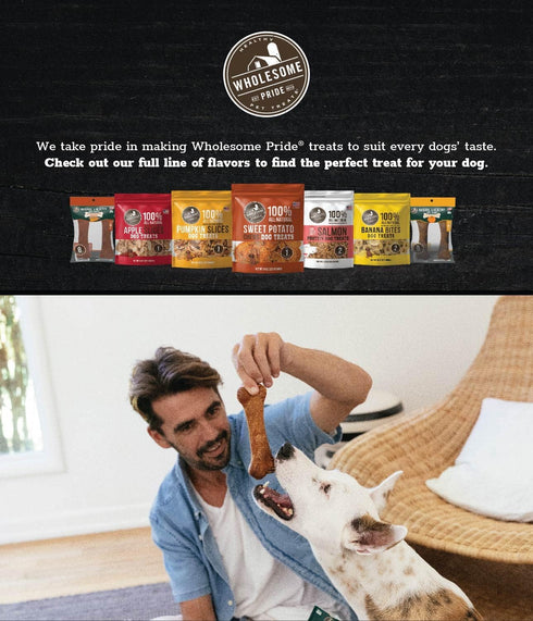 Wholesome Pride Natural & Healthy Sweet Potato Highly Digestible Dog Chews, Medium - 2 pack...