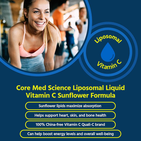 Core Med Science Liposomal Vitamin C 1000mg Liquid - Sunflower Formula, 5 Fl Oz - Natural Liposomal Vitamin C Non-GMO Supplement - Immune System B...
