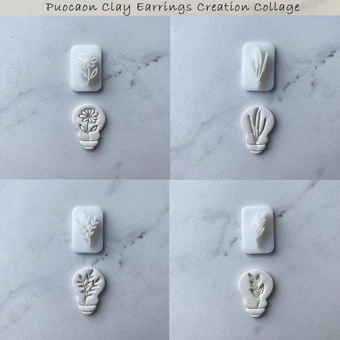 Puocaon Potion Bottle Clay Cutters - 6 Shapes Embossing Plants Bottle Polymer Clay Cutters, Celestical Clay Cutters for Polymer Clay Jewelry, Crys...