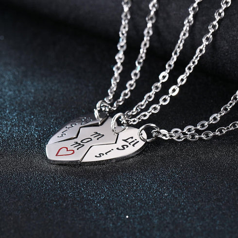 3PCs Mom Lil Sis Big Sis Necklace Mom Gifts Mommy MaMa Necklace Mother Necklace Mothers Day Christmas Birthday Gifts from Daughter Necklace Set Bi...