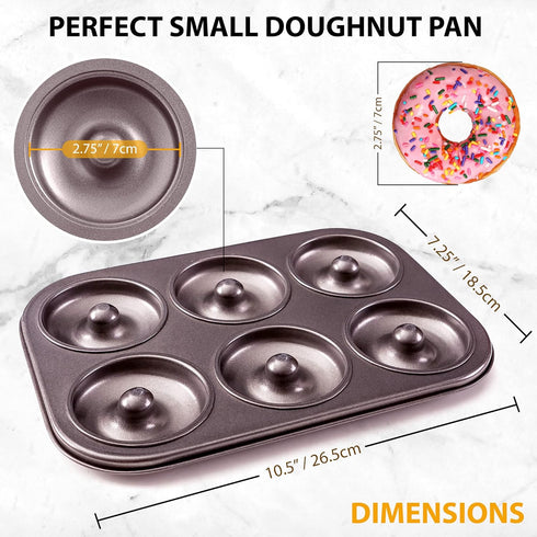 Donut Pan by Dohnuts - Premium 6 Cup Non-Stick Mini Doughnut and Bagel maker – for Healthier Homemade Baked Cakes...