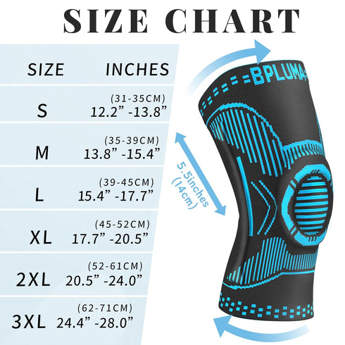 Bpluma Knee Brace for Knee Pain Men and Women, Knee Compression Sleeve for Torn Meniscus, Arthritis, Joint Pain?Knee Support for Working Out, Runn...