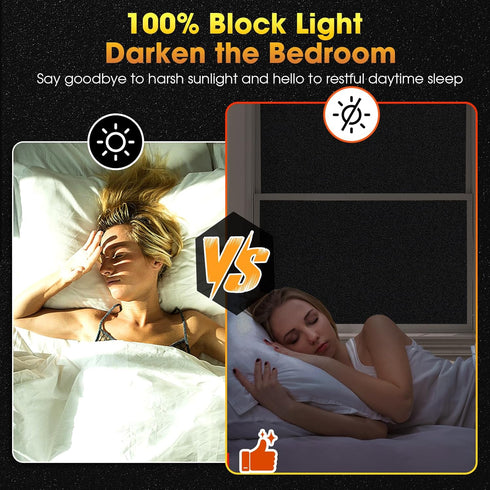 Coavas Blackout Window Film UV Heat Blocking Window Privacy Film Room Darkening Frosted Glass Windows Cover Static Cling Removable Windows Tint fo...