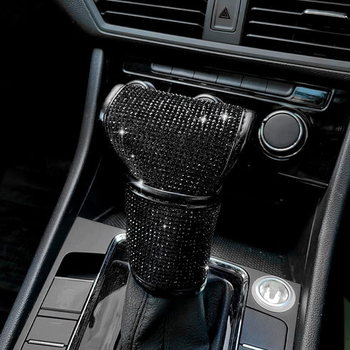 Auto Gear Shift Knob Cover Bling Car Knob Gear Stick Protector PU Leather Shift Gear Cover with Bling Interior Accessories Interior Accessories Un...