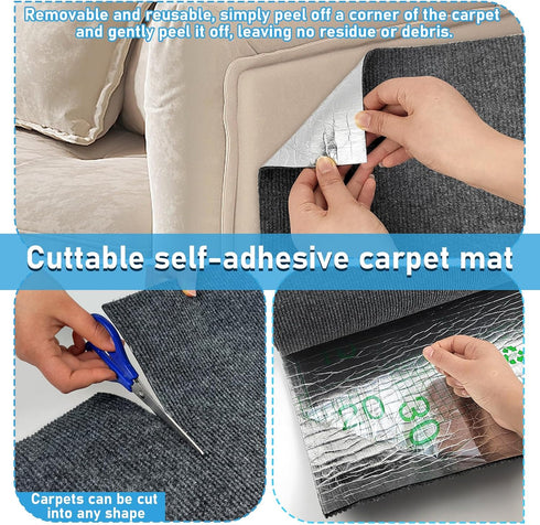 Trimmable Cat Scratching Post Carpet Covered 78.7”x15.8” Self-Adhesive Cat Tree Shelves Replacement Parts Mat Cat Scratcher for Cat Tree Shelves S...