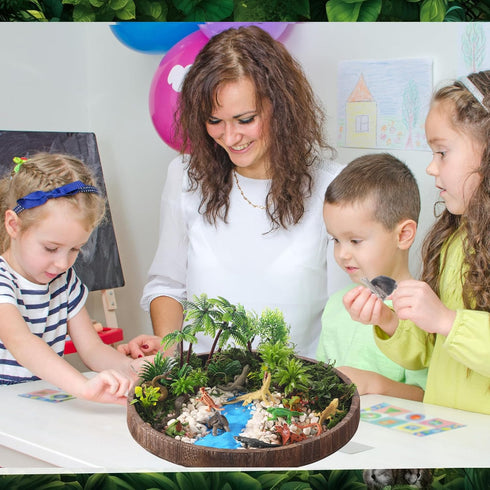 Sratte 26 Pcs Amphibious Animals Figurines Toys Diorama Project Kit Plastic Reptile Lizard Snake Alligator Playset Cake Toppers Model Trees Kit fo...