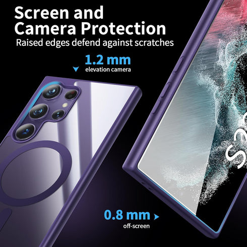 for Samsung Galaxy S22 Ultra Case?Only?.Magnetic Cover for S22 Ultra?Soft Frosted Frame&Hard Clear Back,Shockproof Drop Protection.Compatible with...