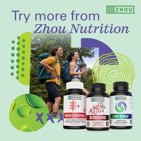 Zhou Fast Support+ Intermittent Fasting Support Supplement, Vitamin B12 for Energy, Electrolytes Magnesium, Chloride, Sodium, Potassium, Creatine ...