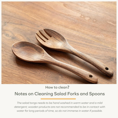 Muso Wood Acacia Salad Servers,10-inch,set of 2 (Acacia salad servers)...