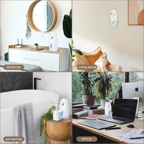 Automatic Air Freshener Spray Dispenser Wall Mounted/Free Standing Auto Sensor Spray Dispenser for Bathroom Washroom Hotel Office White...