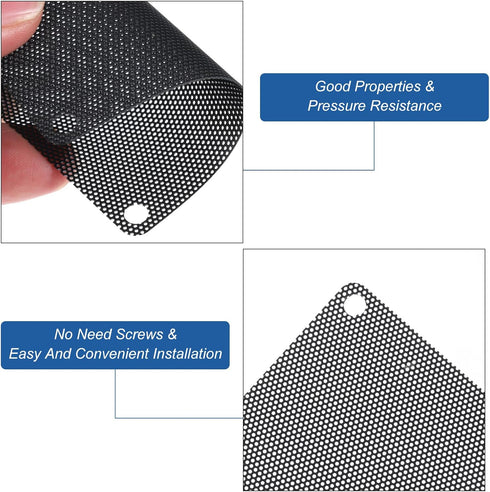MECCANIXITY 6PCS PC Dust Filter, 90x90mm PVC Computer Case Cooler Dustproof Mesh Cover Fan Grills for Computer Chassis Speakers, Black...