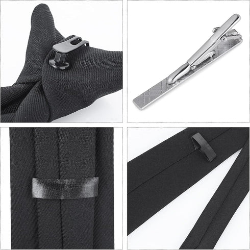 Yolev Men's Clip-On Ties 20 Inches Solid Color Clip-on Neckties Pre-tied Neckties for Wedding Office School Uniform with Tie Clip...