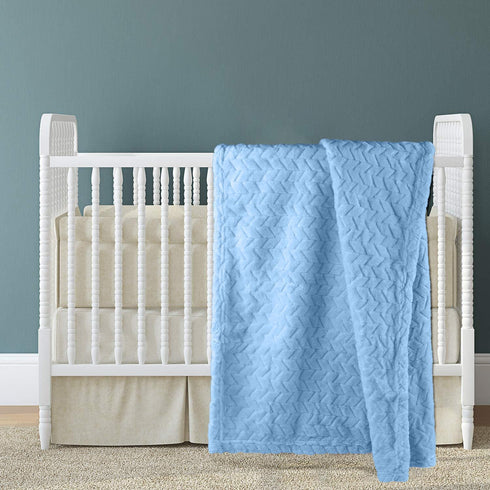 Baby Blanket Flannel, Cozy Throw Blankets for Newborn Infant and Toddler, Super Soft and Warm Receiving Baby Blanket for Crib Stroller (Blue 25 * ...