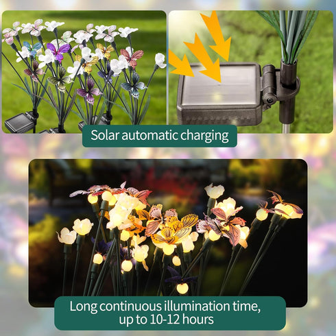 Solar Garden Lights, Solar Lights Outdoor Garden, Garden Lights Solar Powered, Decor for Garden, Yard, Patio, Pathway, IP65 Waterproof, Solar Butt...