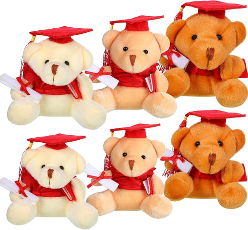Sumind 6 Pieces Graduation Bears Class of 2024 Graduation Plush Bears Bulk Stuffed Animal Bears with Cap for Kindergarten Primary School College H...