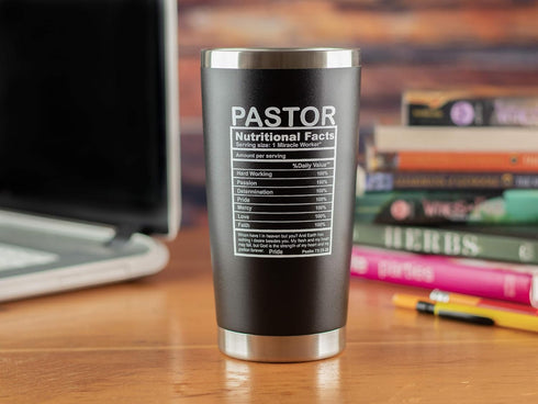 KLUBI Pastor Gift 20 Ounce Travel Coffee Mug Tumbler - Funny Idea for Appreciation, Wife, Faith Based, Birthday - Men and Women...