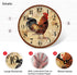 TAHEAT 14 Inch Rustic Rooster Wall Clock Retro Silent Non Ticking Easy to Read Clock, Battery Operated Decorative Wall Clocks for Kitchen/Living R...