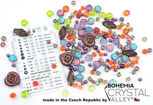 2.1oz (60 g) Mix of Unique Czech Bohemia Glass Pressed Beads, Crazy Purple Green Copper, Table Cut, Matte and Glossy, Faceted Fire Polish, Hand Ma...