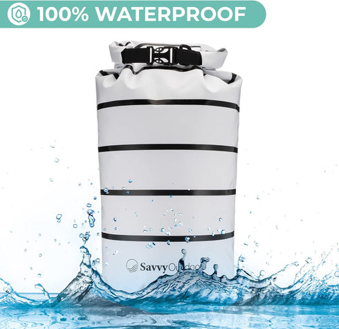 Savvy Outdoors Waterproof Dry Bag - Dry Bags for Food & Gear, Stuff Sacks for Backpacking and Camping Equipment, Waterproof Bag for Beach, Boating...