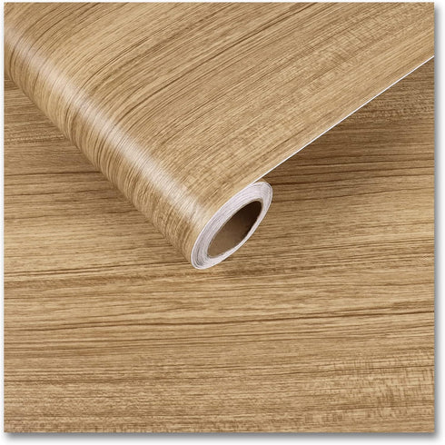 CRE8TIVE Thick Brown Wood Contact Paper Peel and Stick Wood Wallpaper 12"x80" Textured Removable Self Adhesive Wood Grain Contact Paper for Counte...